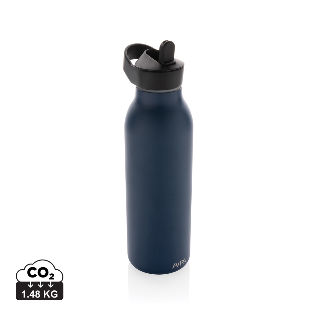 Bouteille 500ml inox recyclé promotionnelle Ara AVIRA Bleu marine